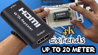 HDMI Repeater 4K UHD HDMI Female to Female HDMI Amplifier - Unboxing Indonesia