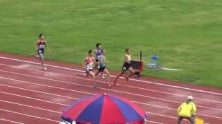 20140424 103全國中等學校運動會田徑賽高男組800公尺決賽、新北市三重商工羅育凱奪金牌、新北市樹林高中李祖旺奪銀牌、桃園縣桃園高中林家誠奪銅牌、臺北市建國中學蔡岳廷第七名。