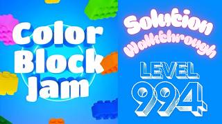 Color Block Jam - Level 994 - Solution Walkthrough!!!