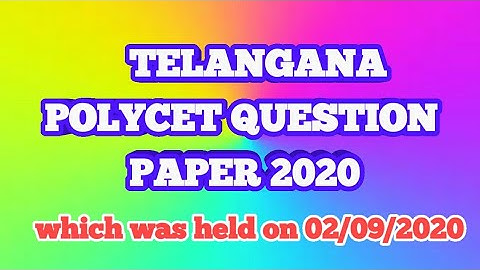 TS POLYCET QUESTION PAPER KEY AND SOLUTIONS HELD ON 02-09-2020