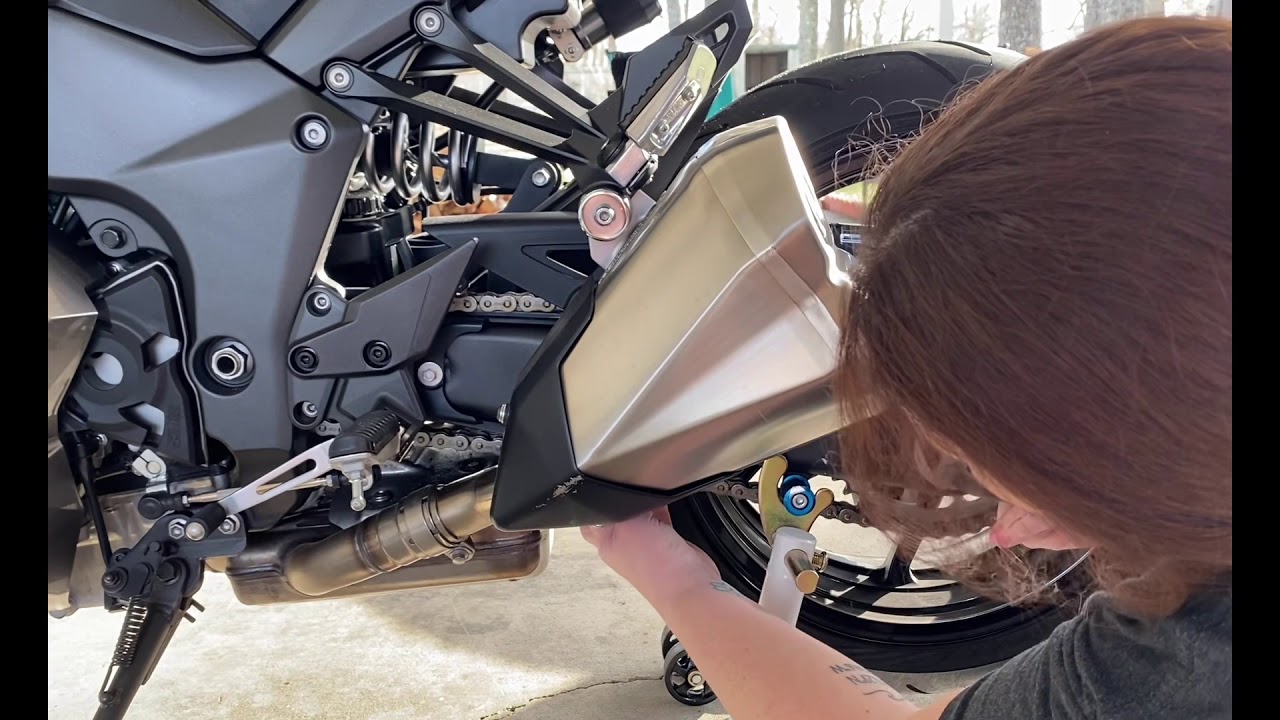 Motorcycle Chain Adjustment Kawasaki Ninja ZX1000 YouTube