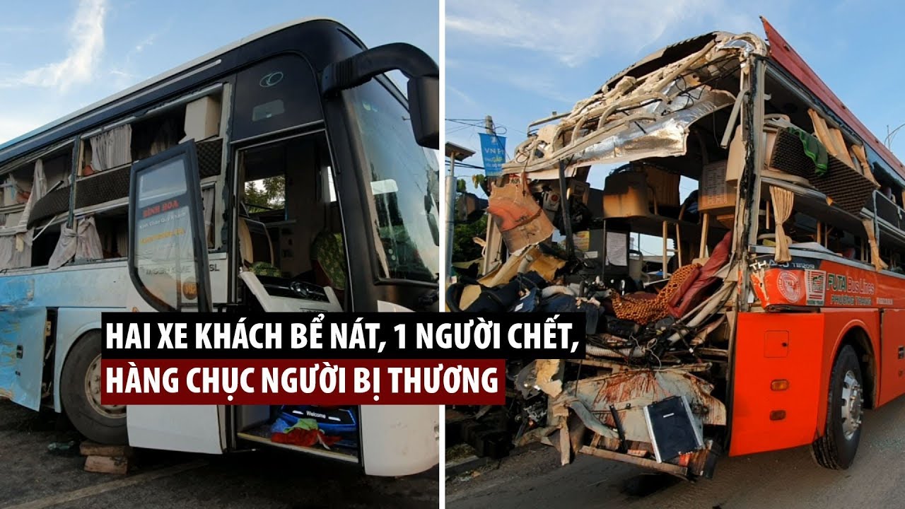 Hiện trường thảm khốc vụ 2 xe khách tông nhau ở Khánh Hòa khiến 1 người chết, 40 người nhập viện