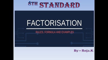 8th Standard Mathematics Factorization (Division of Algebraic Expressions) Exercise 6.3 By  - Roja K