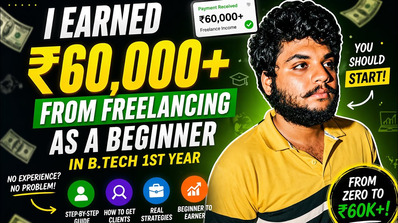 From ₹0 to ₹60K+ 💰 Freelancing as a BTech 1st Year Student