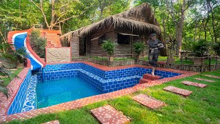 Off Grid Living Girl Built The Most Beautiful Jungle Villa with Swimming Pool Slide Park by survival shelter ideas 61,157 views 5 months ago 29 minutes