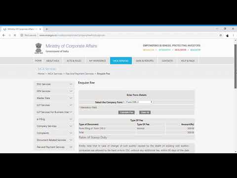 How to enquire fees on MCA Portal/ how to know MCA Pay later challan fees