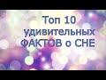 Топ 10 удивительных ФАКТОВ о СНЕ