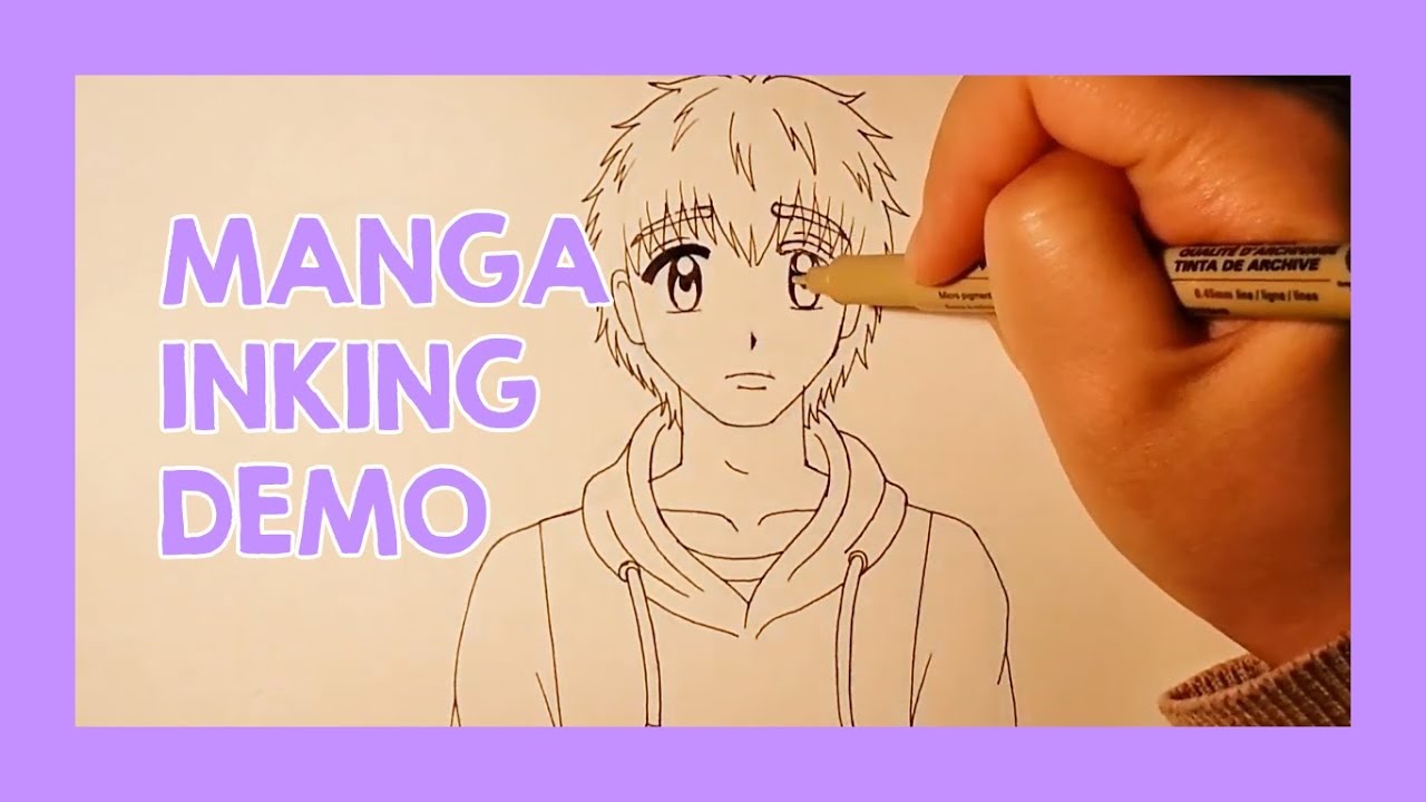 Manga Inking Demonstration Using Sakura Micron Pens - YouTube