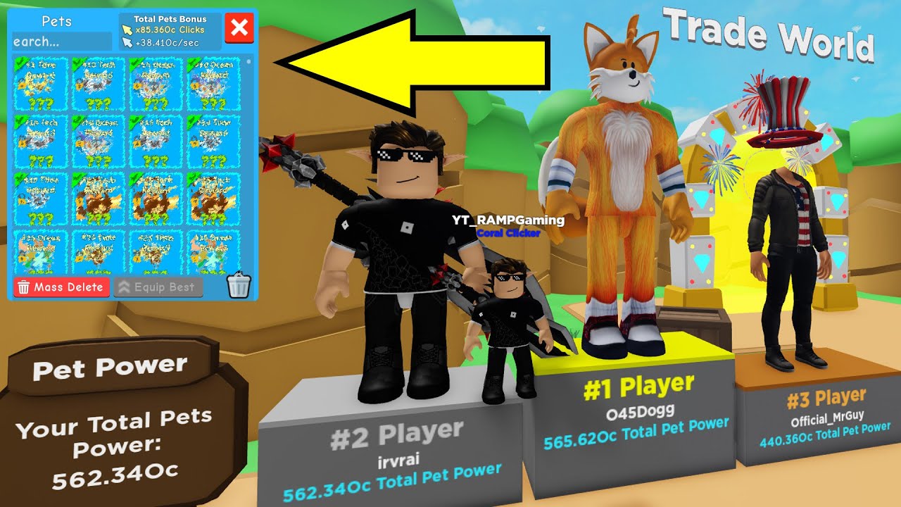TOP 2 PLAYER'S INVENTORY REVEALED!! Clicker Simulator (Roblox) Top ...