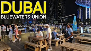 10pm Dubai UAE Walk +Metro Ride: Bluewaters Island to Union MS via Dubai Marina (4.13.24: 4K-UHD) by Boy d Xplorer 1,103 views 2 weeks ago 1 hour, 9 minutes