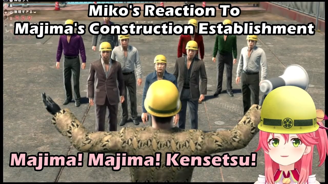 [SPOILER WARN] Miko's Reaction To Majima's Construction Establishment【Hololive EngSub】