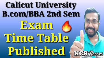 Exam Time Table Published|Calicut University B.com/BBA 2nd Semester