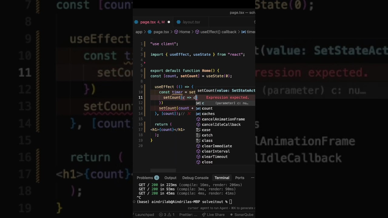 React devs, this useEffect mistake will literally crash your browser!!! #coding #frontend  #react