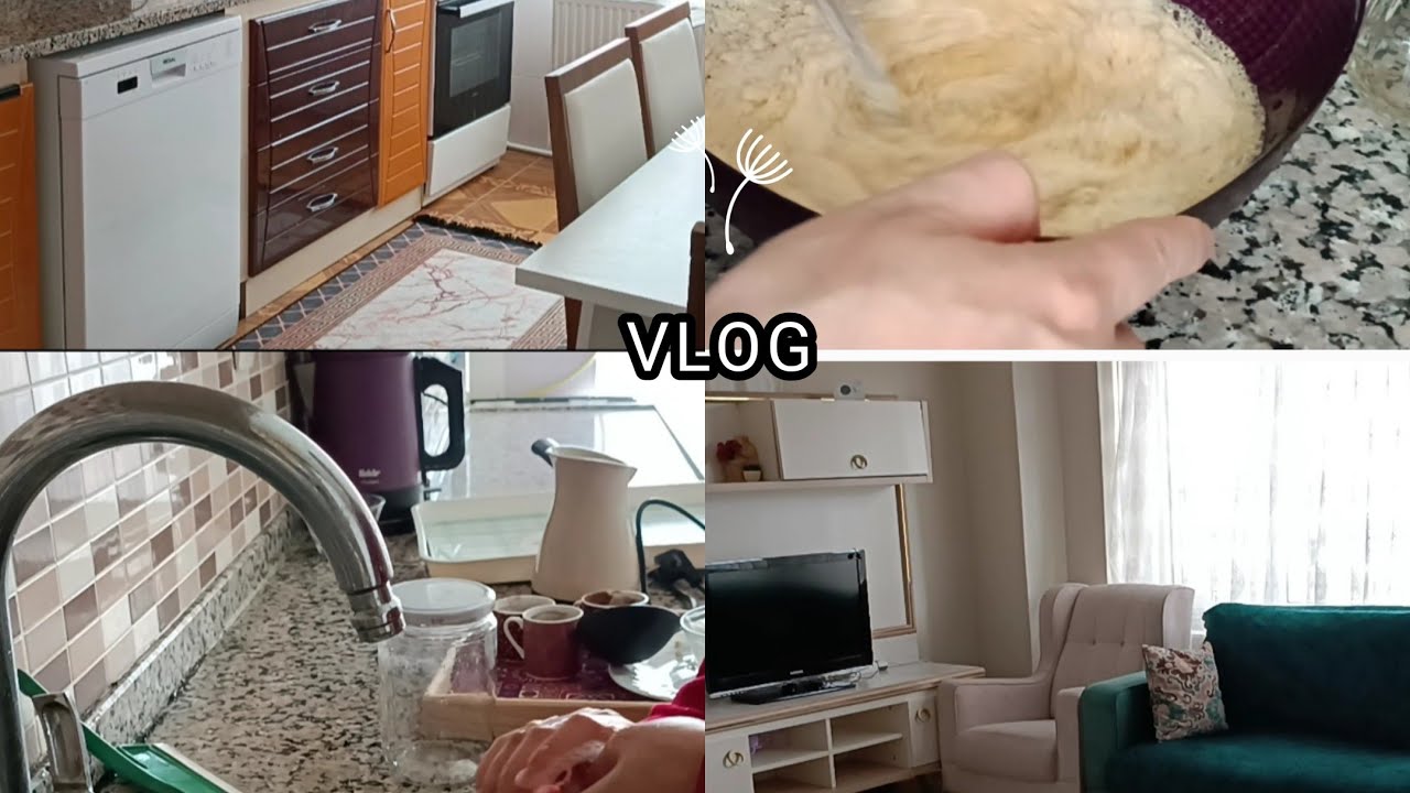 TEMİZLİK VLOG||Mutfak ve Oturma Odası Temizliği💫||Kolay Akşam Yemeği Menüsü🍲🍽️|Revani Tatlısı🎈