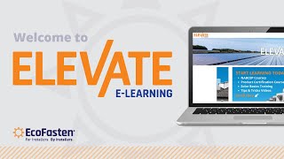 Elevate E-Learning: EcoFasten's Solar Installer Training Certification Program