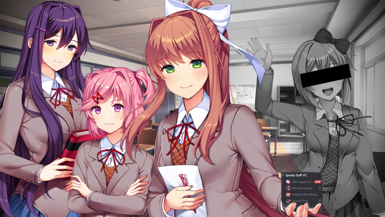 Концовка доки доки литературный. Monika DDLC+. Нацуки DDLC+. Doki Doki Plus. Doki Doki Literature Club Plus!.