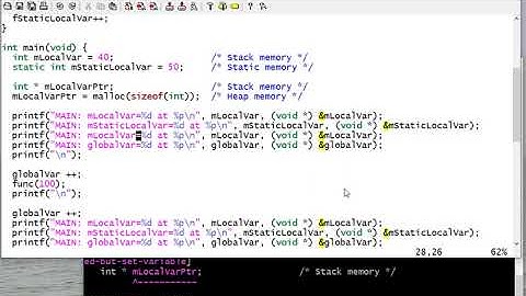 Stack, Static, & Heap memory allocation in C