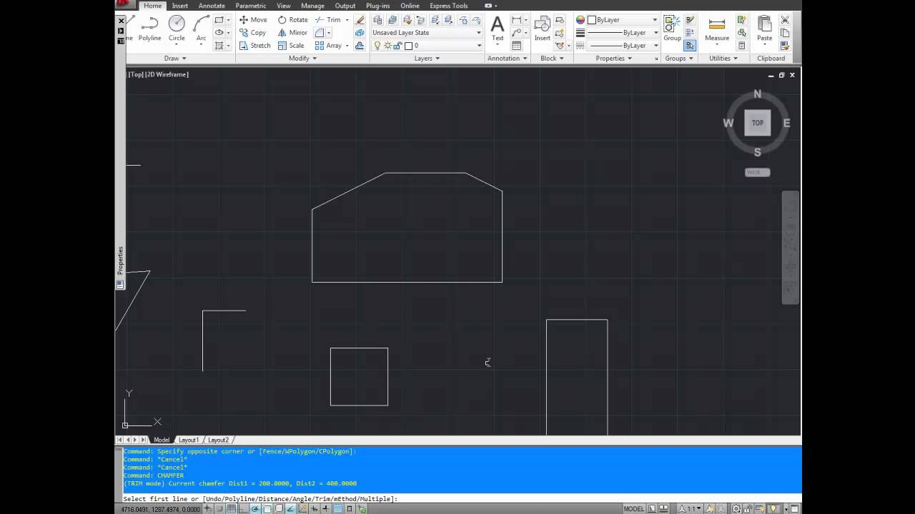 Autocad Tutorial; How To Use The Chamfer Command