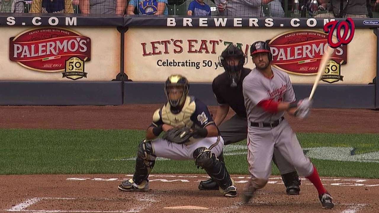WSH@MIL: Desmond gets first Nats' hit, drives in run