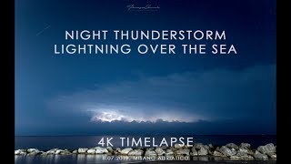 Lightning Over The Sea - 4K Timelapse And Thunderstorm Sounds