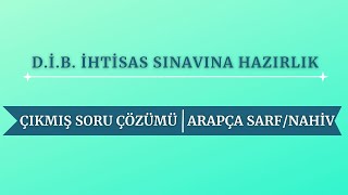 D İ B İhti̇sas Sinavina Hazirlik Arapça Sarf Nahi̇v Sorulari Çözümü 2