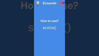 2 Streamlit tutorial St title