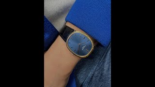 Patek Philippe 3548 Oval Ellipse 18k Yellow Gold c. 1970s Sigma Blue Dial Vintage #watch #vintage
