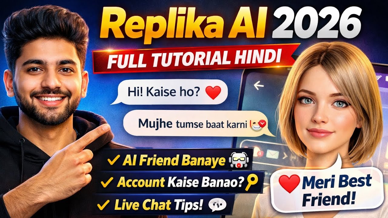 Replika AI Kaise Use Kare 2026 🤖 | AI Friend Banaye | Full Tutorial Hindi