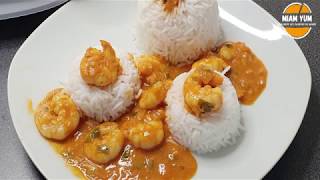 Curry de crevettes au lait de coco au thermomix (TM6) (Thaïlande)