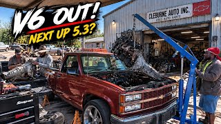 My First Time Removing a V6 Engine… OBS LS Swap Just Got REAL!