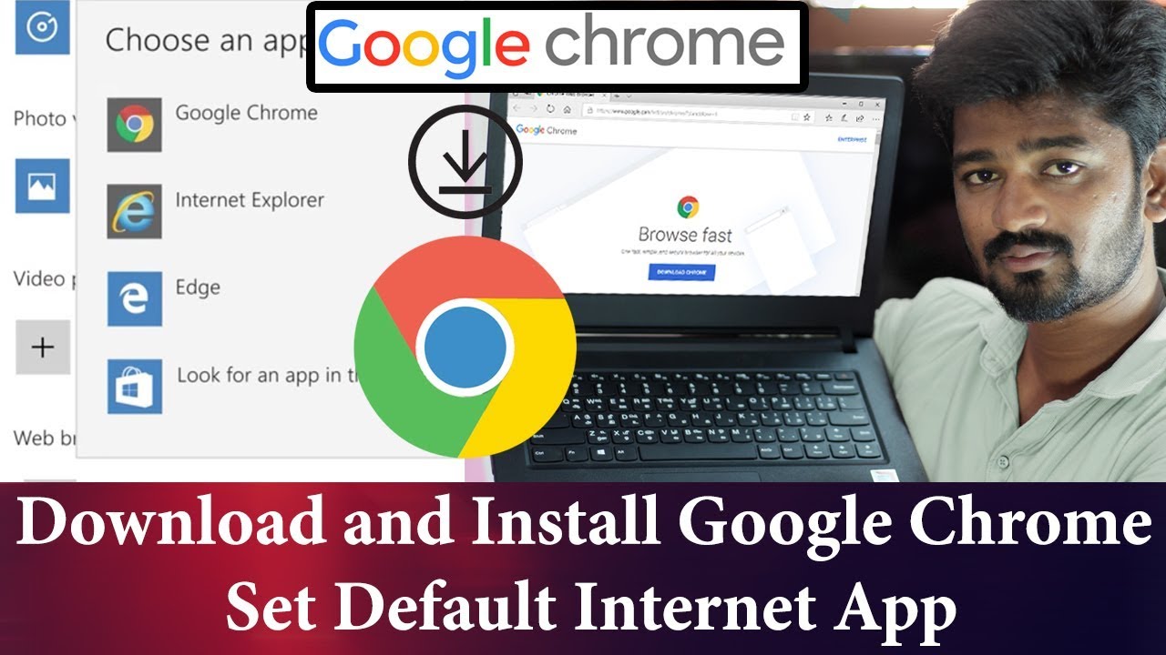 Install Google Chrome and Set Default App in Windows 10  Download  Install Google Chrome windows10