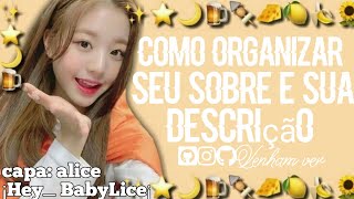 Como organizar seu sobre e sua descrição! screenshot 5