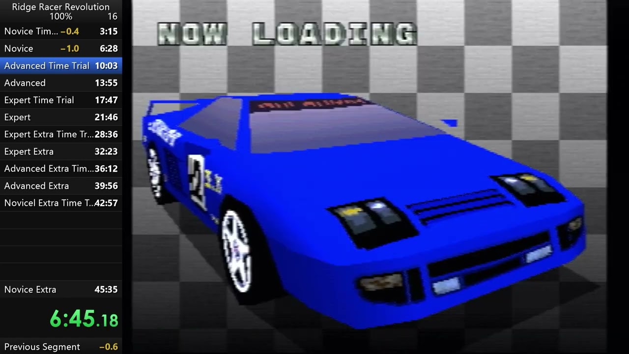 ALZERI Speedruns: Ridge Racer Revolution, 100% (45.41.73) WORLD RECORD!