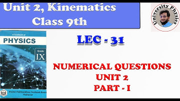 Numerical Questions of unit 2 class 9 physics kpk text board | Part I