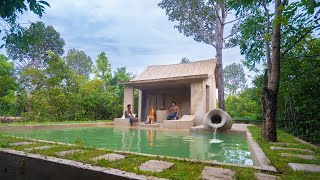 How to Build The Most Beautiful Bamboo Villa With Swimming Pool, JungleSurvival Architecture