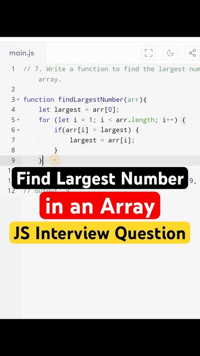 #13 JavaScript Interview Question | Find Largest Number in an Array # ...