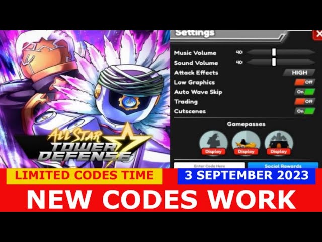 NEW* ALL WORKING CODES FOR ALL STAR TOWER DEFENSE IN SEPTEMBER
