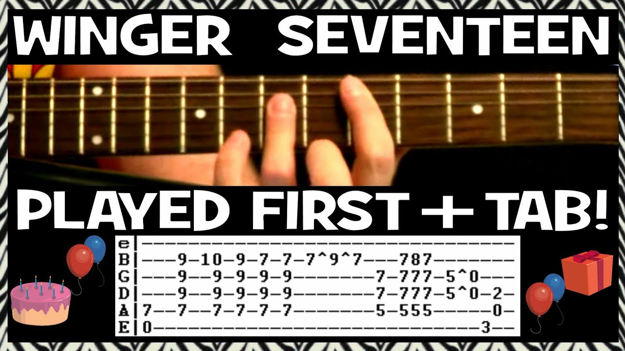 Winger Seventeen Guitar Chords Lesson & Tab Tutorial - YouTube