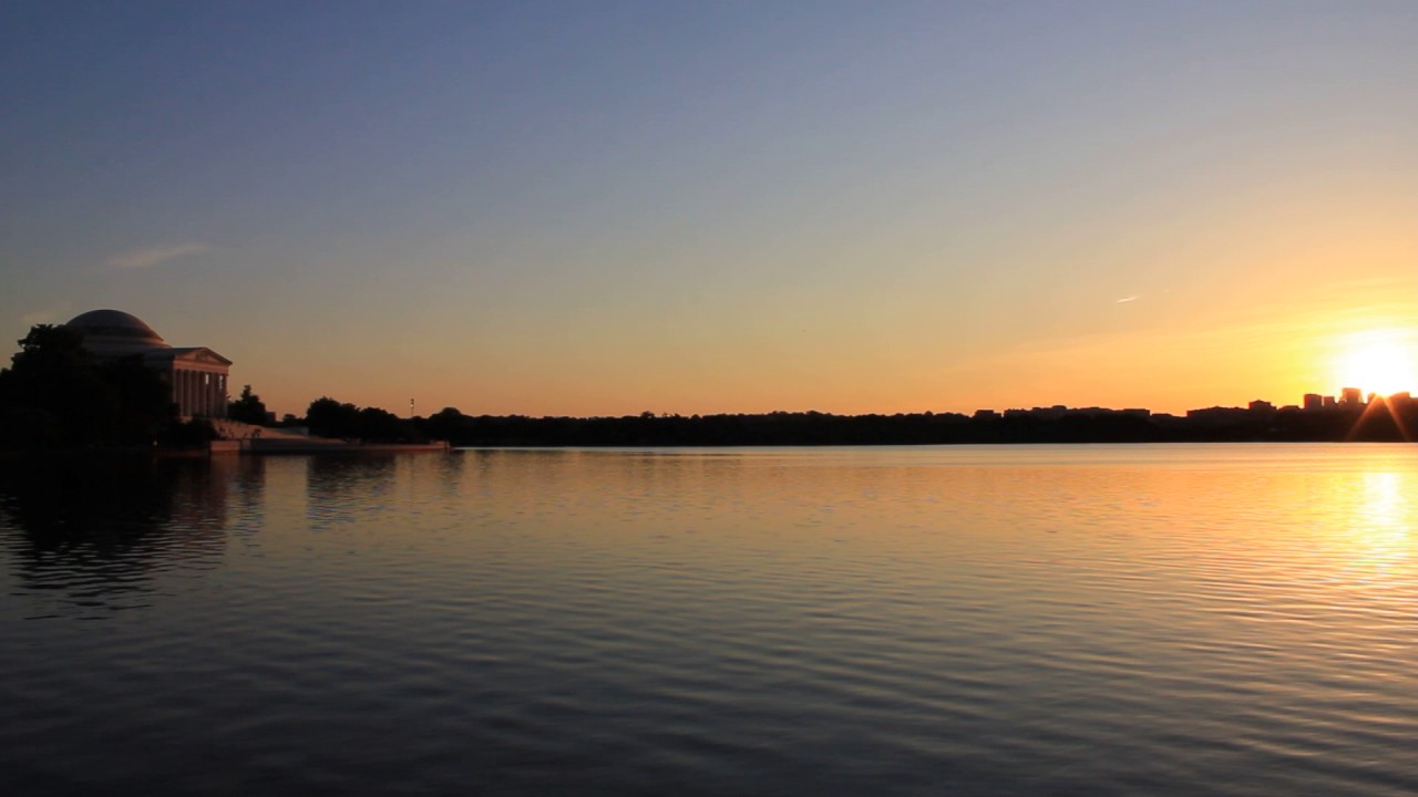 Sunset over the Potomac by the Jefferson Memorial