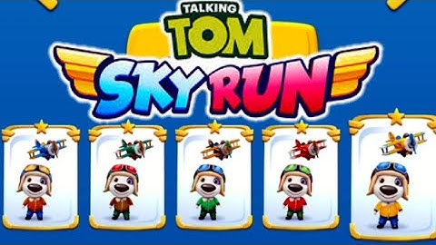 TALKING TOM SKY RUN PILOT HANK ALL OUTFITS ALL WORLDS GAMEPLAY
