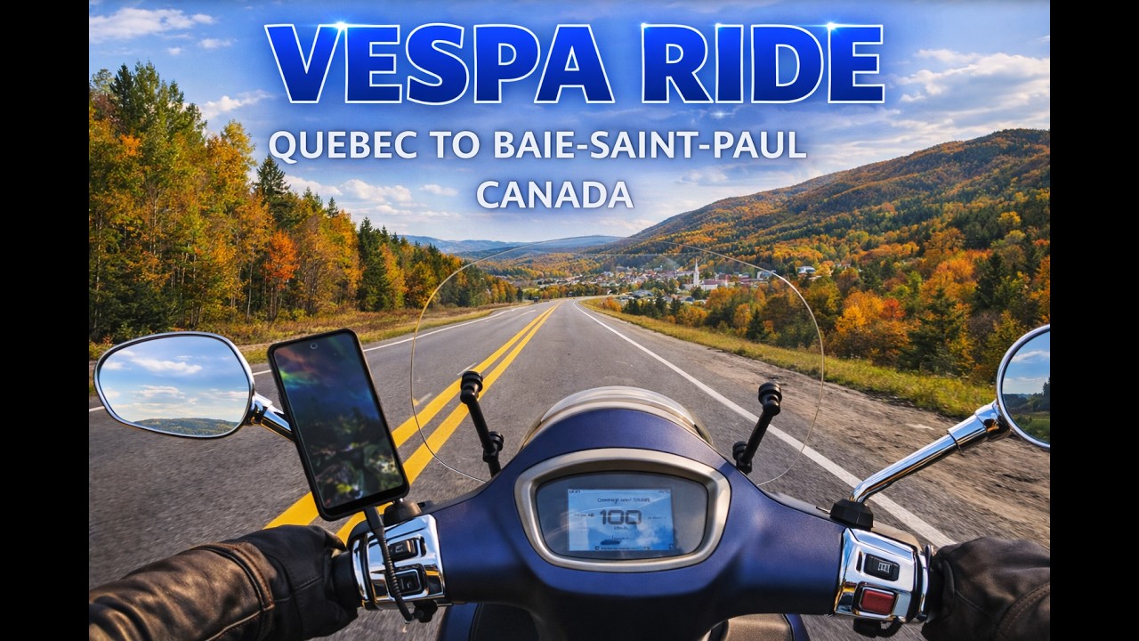 The Most Beautiful Fall Road Trip in Canada 🇨🇦🍁 | Québec to Baie-Saint-Paul on a Vespa GTS