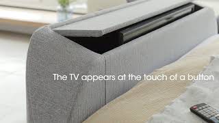 BRAND NEW Connect TV Bed - Grey Fabric