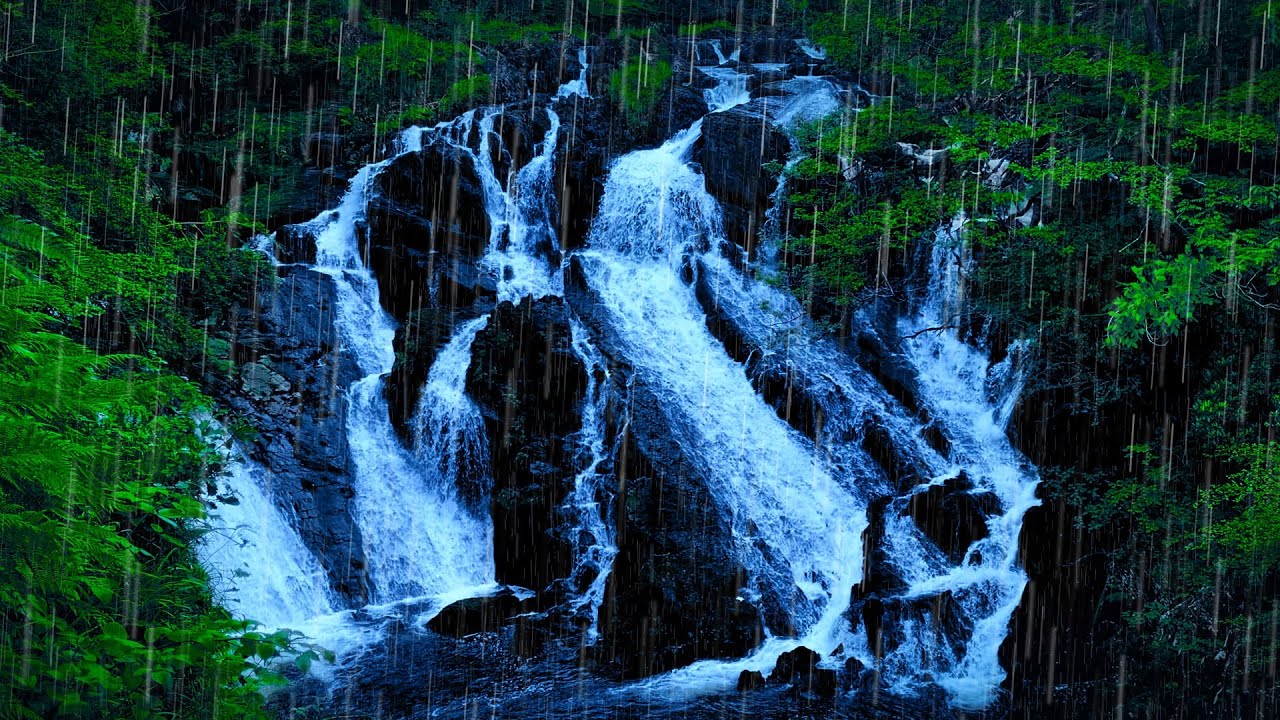 Waterfall & Rain Noise for Sleeping