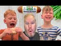 My kids tryreact to eating liverwurst braunschweiger