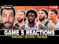 GAME 5 REACTIONS: Embiid keeps 76ers alive vs. Celtics, Wemby dominant for Spurs, Knicks beat Hawks