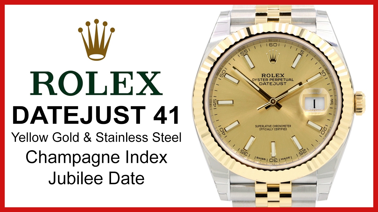 Rolex Datejust 41 Champagne Diamond Steel and 18K Yellow Gold Jubilee Men's  Watch 126333CDJ 842047102961 - Watches, Datejust - Jomashop