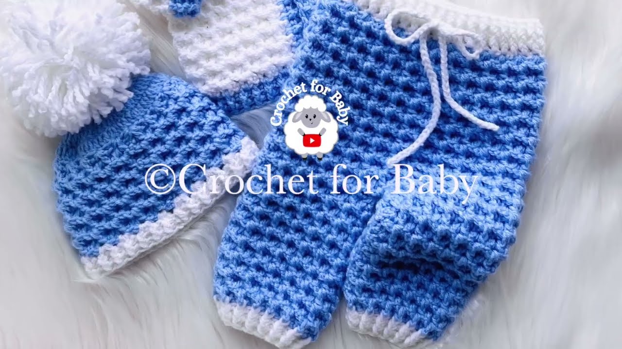 Easy Baby Pants, Trousers or Leggings Leo Snowdrop Crochet Set