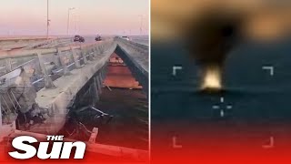 Two huge explosions hit Kerch bridge connecting Crimea and Russia