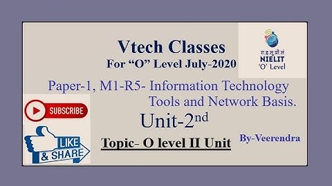 O Level Second Unit Complete Video CCC & O Level Course, Computer Course for O Level.