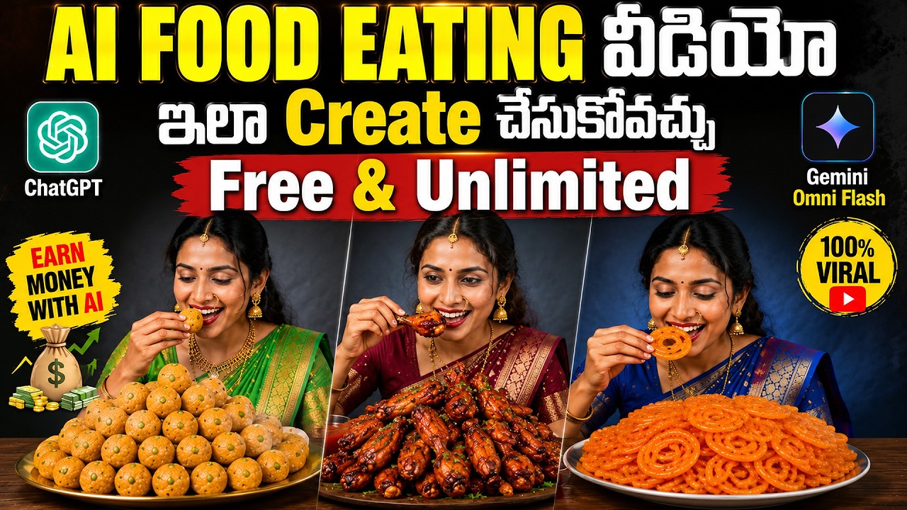 🔥 Create AI Food Eating Videos FREE with ChatGPT & Gemini Omni Flash | Telugu Tutorial 2026